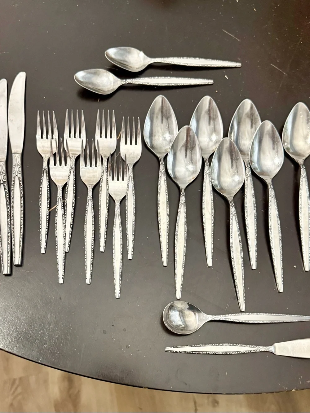 Regent Stainless Flatware ROYAL ELEGANCE Scroll Edging Japan lot of 26